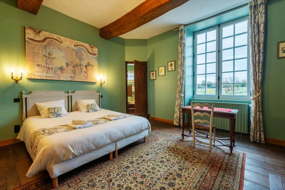 Chambre Jardin - Château de Marigny - Organisation évènements, Mariage, Séminaire